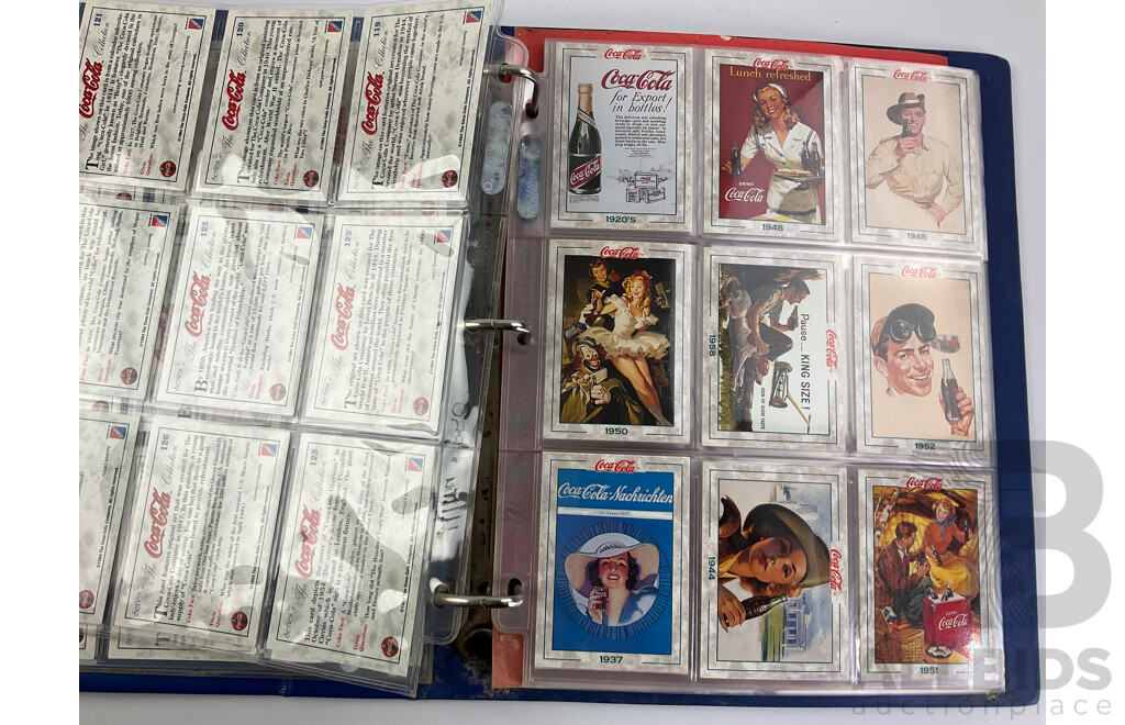 Album of Coke Cola Collector Cards Including Series 2, 4, Advertising Material With, Olivia II, Phantom, Futera Hot Surf, 30 Years of Magic