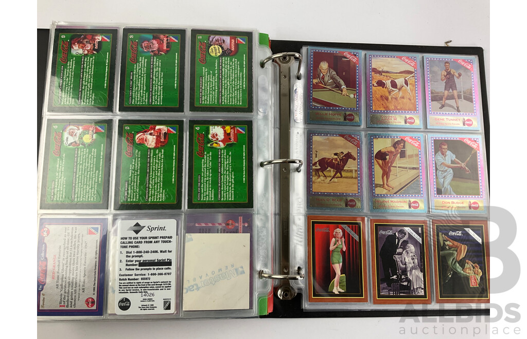 Album of Coca Cola Collector Cards Including Series 1, 2, Super Premium and Phone Cards