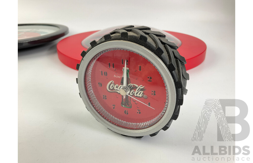 Coca Cola Wall and Desk Clocks Including Always and Always the Right Time