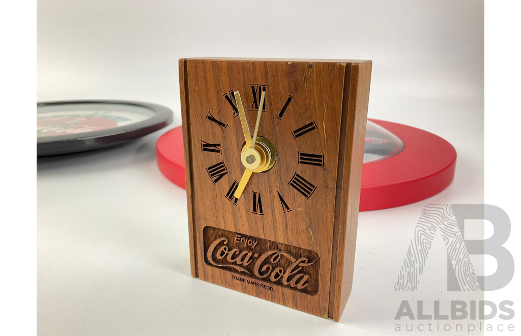 Coca Cola Wall and Desk Clocks Including Always and Always the Right Time