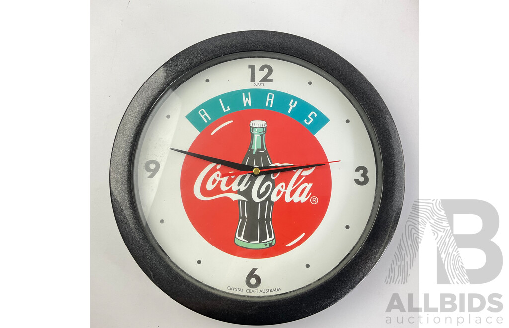 Coca Cola Wall and Desk Clocks Including Always and Always the Right Time