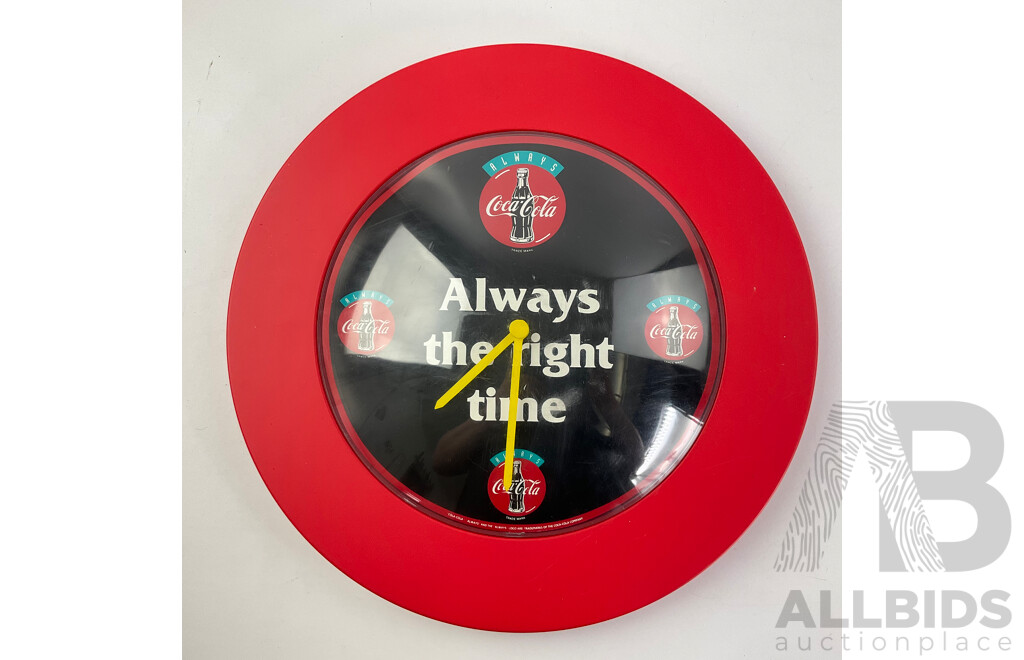 Coca Cola Wall and Desk Clocks Including Always and Always the Right Time