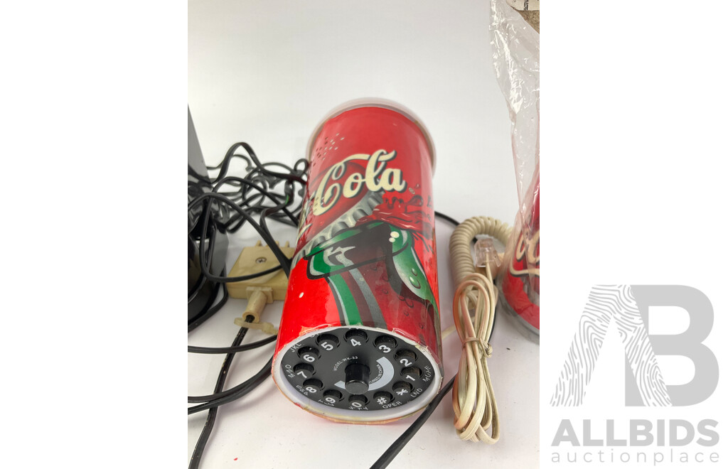 Vintage Coca Cola Telephones Including Can, Cup and Bottle