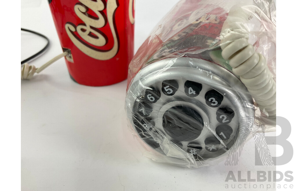 Vintage Coca Cola Telephones Including Can, Cup and Bottle