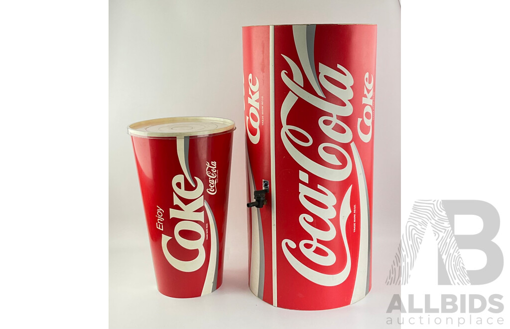 Large Vintage Coca Cola Event Dispenser and Retail Advertisement Cup