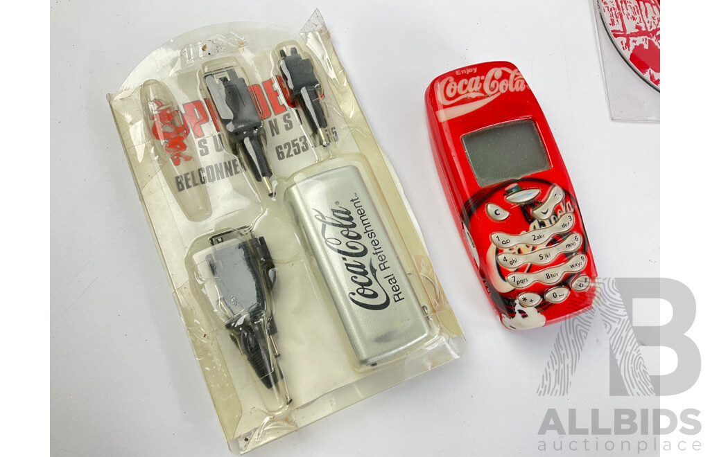 Coca Cola Vintage Style Radio, Pocket Calculator, Mobile Phone, 1990's Cassette and Cd's