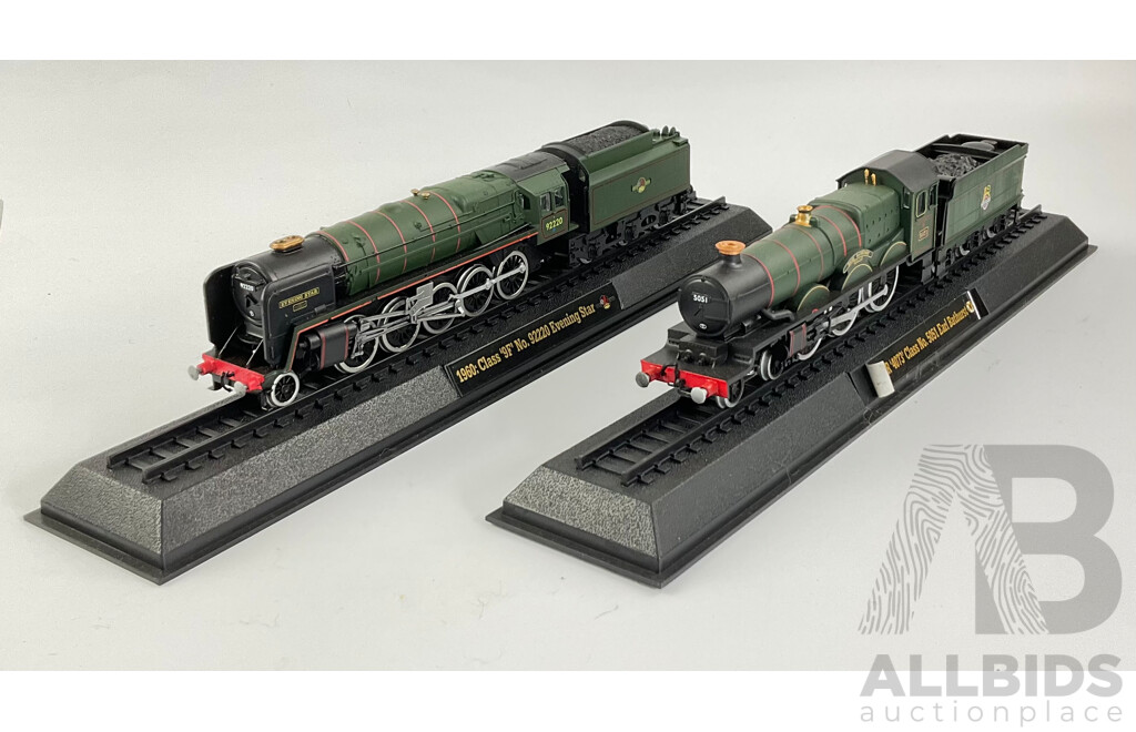 Collection of United Kingdom Display Steam Locomotives Including 1923 4472 Flying Scotsman, 1946 1014 Country of Glamorgan, 1934 Class V 928 Stowe and More