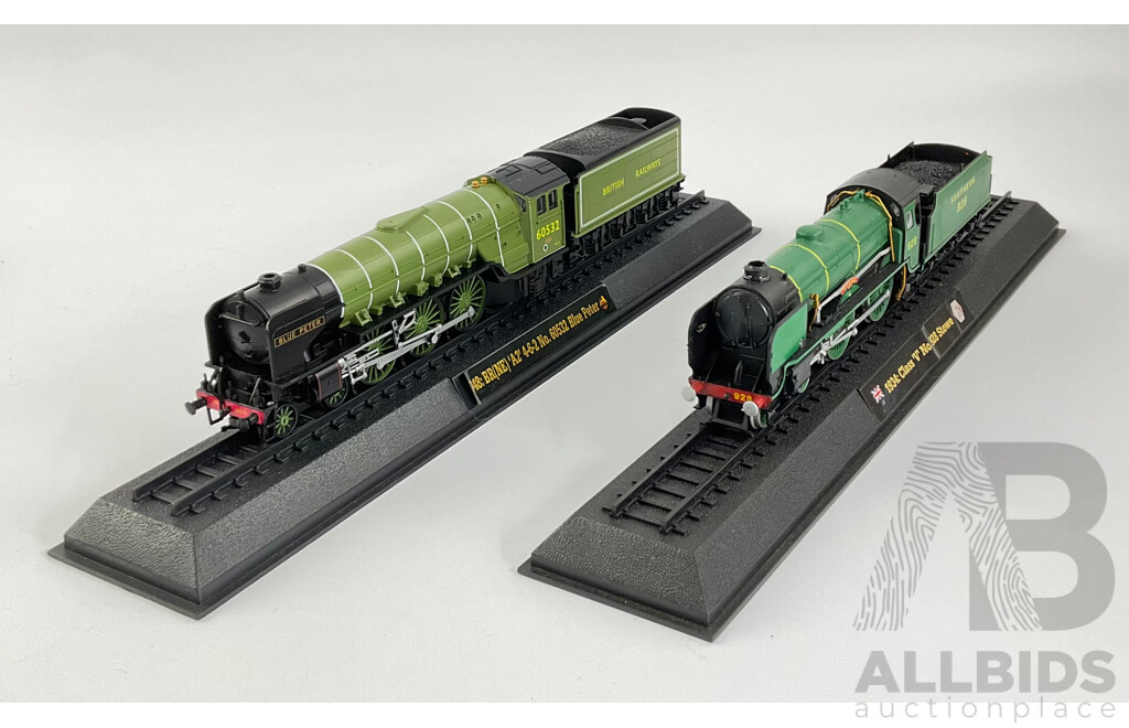 Collection of United Kingdom Display Steam Locomotives Including 1923 4472 Flying Scotsman, 1946 1014 Country of Glamorgan, 1934 Class V 928 Stowe and More