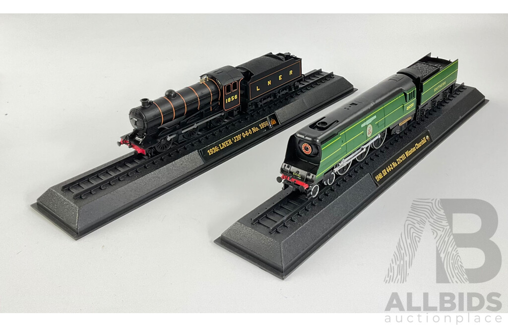 Collection of United Kingdom Display Steam and Diesel Locomotives Including 1938 8P 'Duchess' 6220 Coronation, 1961 Deltic D9002 Kings Own Yorkshire Light Infantry, 1938 Class 'A4' 4468 Mallard and More