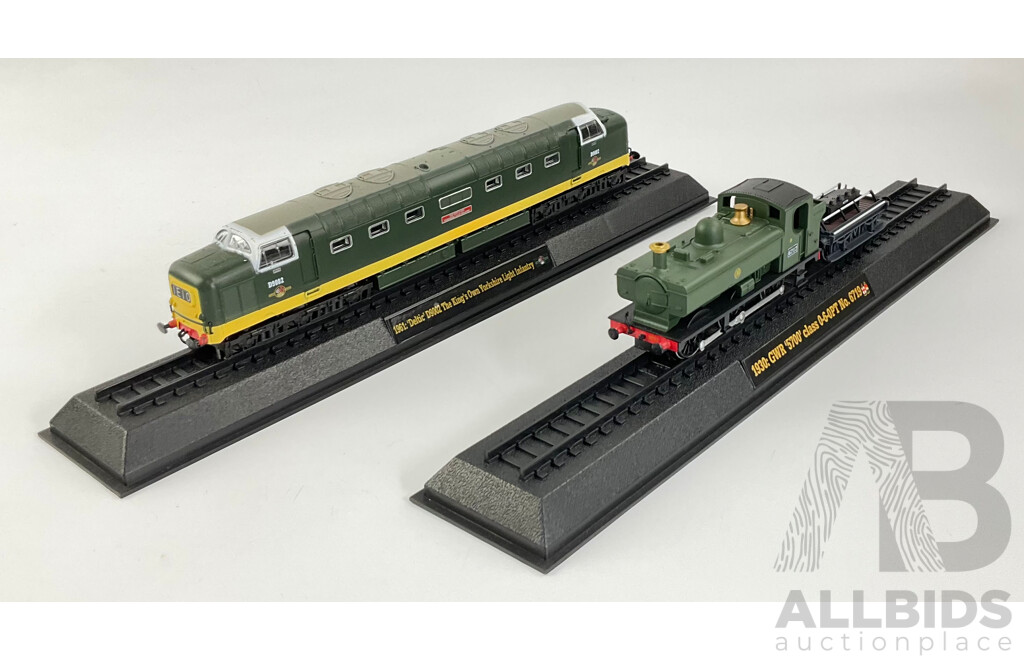 Collection of United Kingdom Display Steam and Diesel Locomotives Including 1938 8P 'Duchess' 6220 Coronation, 1961 Deltic D9002 Kings Own Yorkshire Light Infantry, 1938 Class 'A4' 4468 Mallard and More