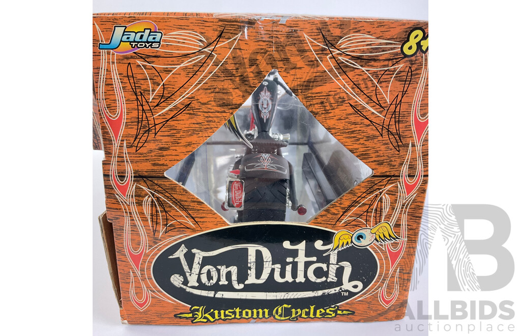 Jada Toys Diecast Von Dutch Kustom Cycles, Cruel World, 1:10 Scale