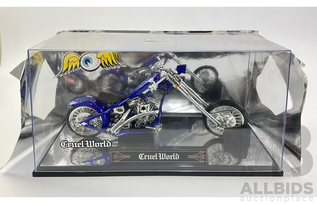 Jada Toys Diecast Von Dutch Kustom Cycles, Cruel World, 1:10 Scale