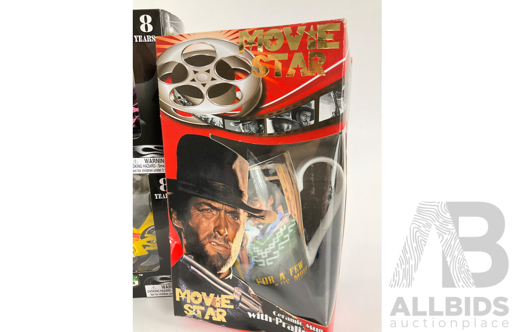 Five Motor Max Diecast Choppers, 1:18 Scale with Movie Star Cup ''A Few Dollars More''