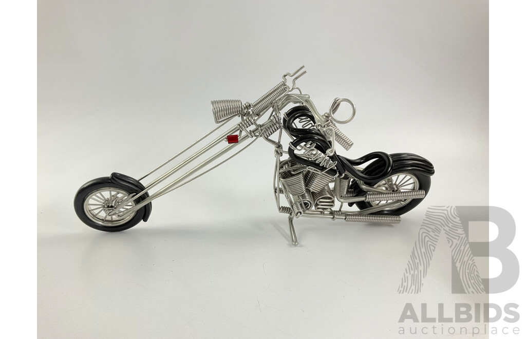 Model BMW R1200, American Chopper Jet Bike, Custom Harley Made From Twisted Wire and Dakota Steel HZ Panel Van