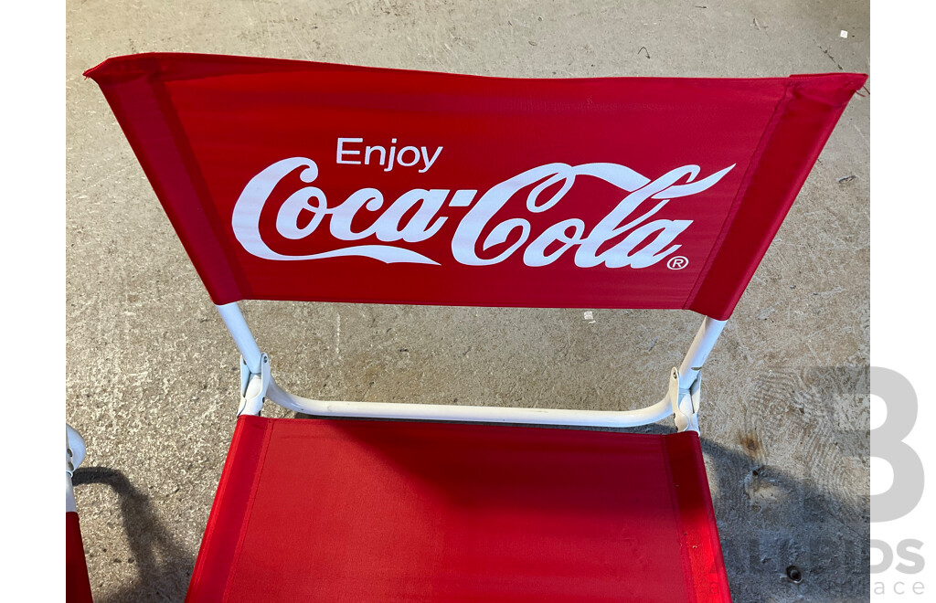 Pair of Modern Coca-Cola Folding Beach Chairs