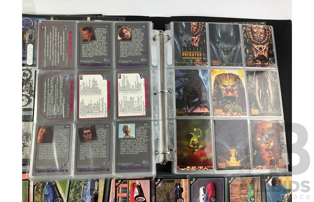 Collection of 1990's Collector Cards Including Terminator 2, Alien Vs Predator Universe, Corvette Vette Set Cards, Harley Davidson Collector Cards - Approximately 420 Cards Total