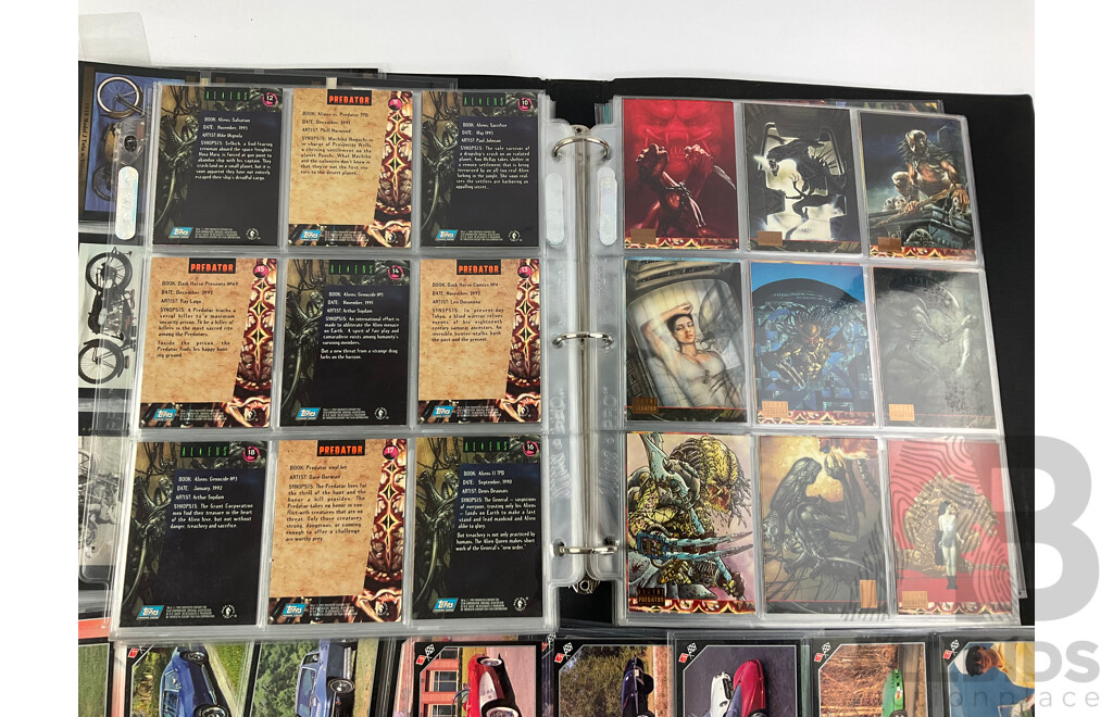 Collection of 1990's Collector Cards Including Terminator 2, Alien Vs Predator Universe, Corvette Vette Set Cards, Harley Davidson Collector Cards - Approximately 420 Cards Total