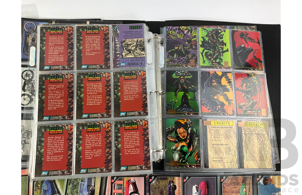 Collection of 1990's Collector Cards Including Terminator 2, Alien Vs Predator Universe, Corvette Vette Set Cards, Harley Davidson Collector Cards - Approximately 420 Cards Total