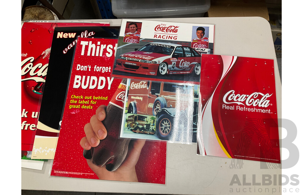 Assortment of Coca Cola Promotion/Advertisement Posters Including Coca Cola Racing, Easter, Christmas, 2009 Jimmy Barnes Tour and More