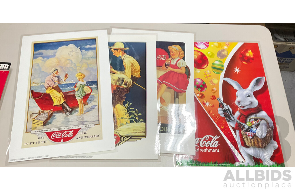 Assortment of Coca Cola Promotion/Advertisement Posters Including Coca Cola Racing, Easter, Christmas, 2009 Jimmy Barnes Tour and More