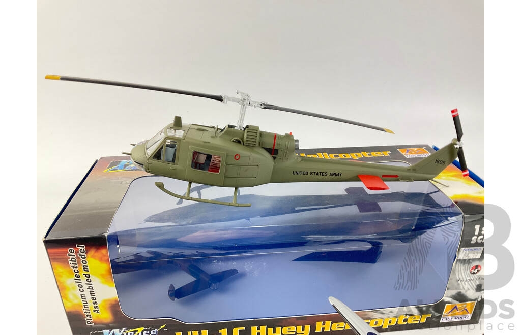 Diecast and Plastic Aircraft Including 1945 Douglas Dakota, Avro Lancaster BMKI and UH-1C Huey Helicopter