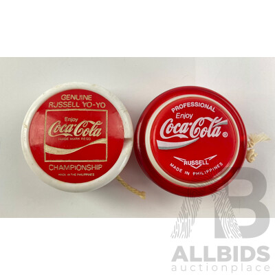 Two Russell Coca Cola Yo-yos Including Championship and Professional