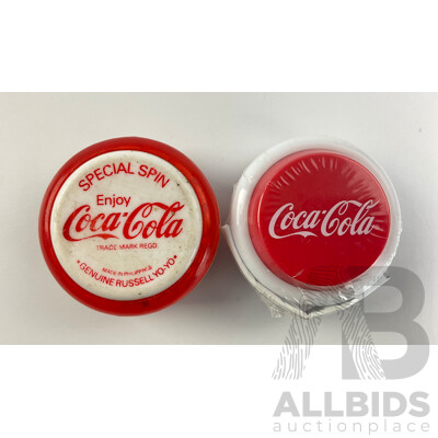 Vintage Russell Coca Cola Special Spin Yo-yo and Modern Example