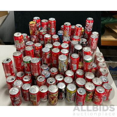 Collection of International and Commemorative Coca Cola Cans, Steel and Aluminium Including Christmas and Olympics