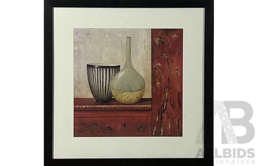 Arnie R. Fisk (Contemporary, Canadian, 1949-), Still Life Vases, Reproduction Poster Print of Original, 76 x 76 cm (frame)