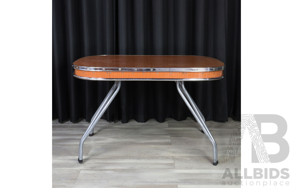 Art Deco Chrome Based Dining Table with Laminate Top