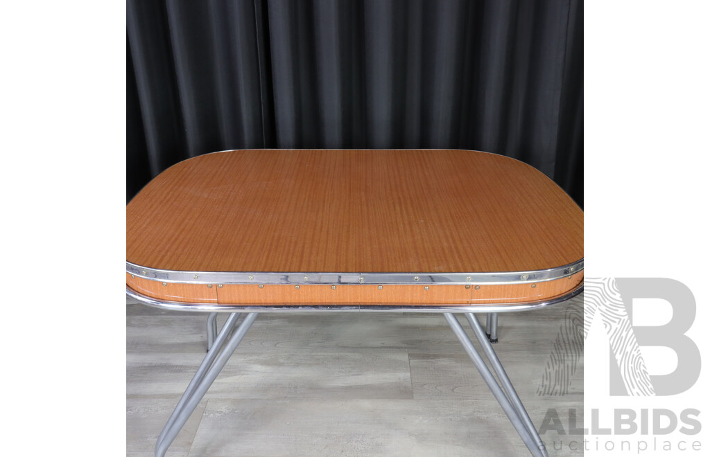 Art Deco Chrome Based Dining Table with Laminate Top