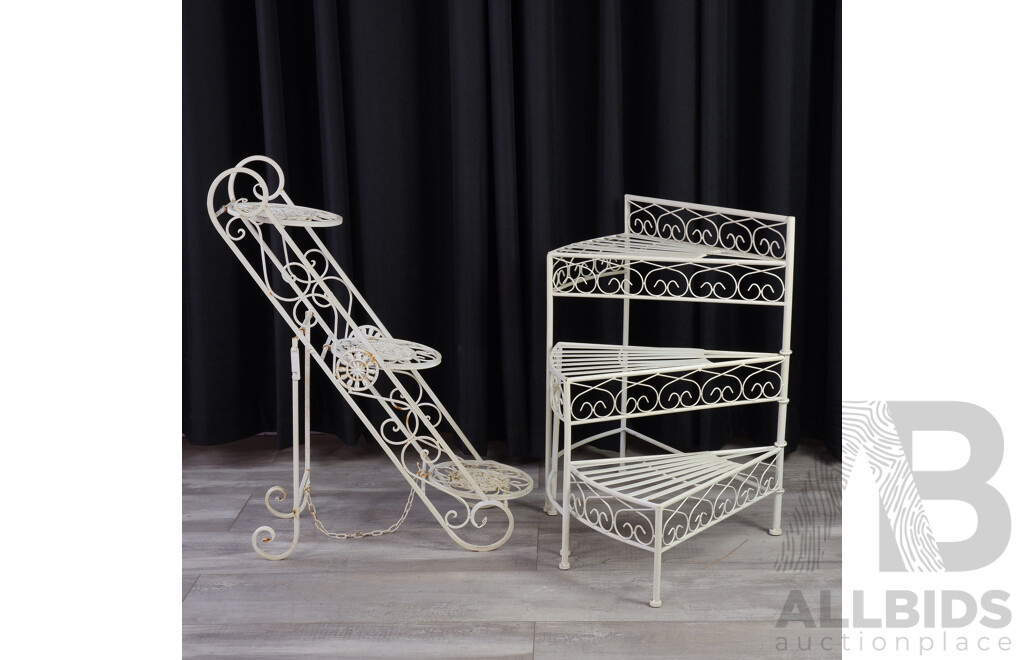 Pair of Folding Metal Garden Stands