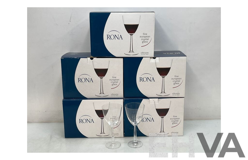 Rona Silhouette Red Wine Glasses - Lot of 30 - Brand New