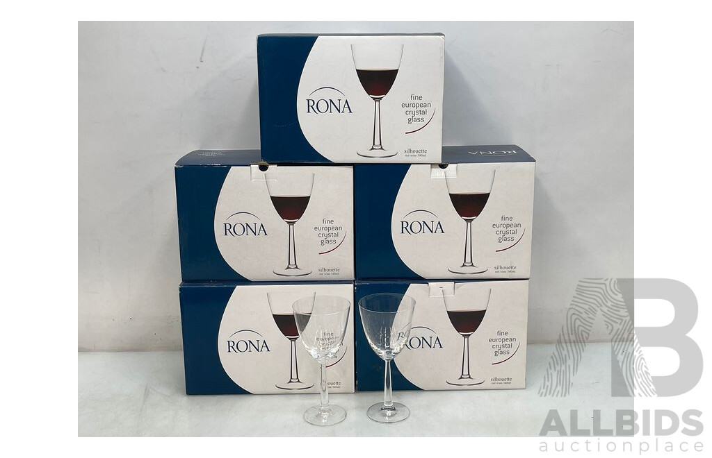 Rona Silhouette Red Wine Glasses - Lot of 30 - Brand New