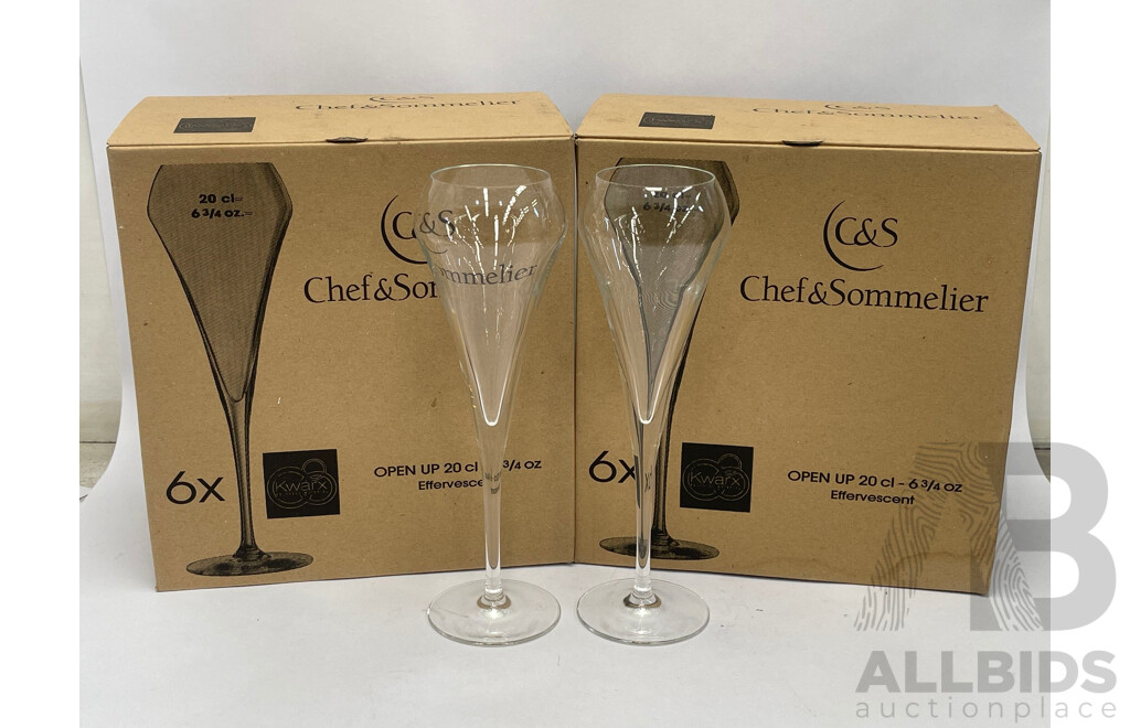 Chef & Sommelier Effervescent Glasses - Lot of 12 - Brand New