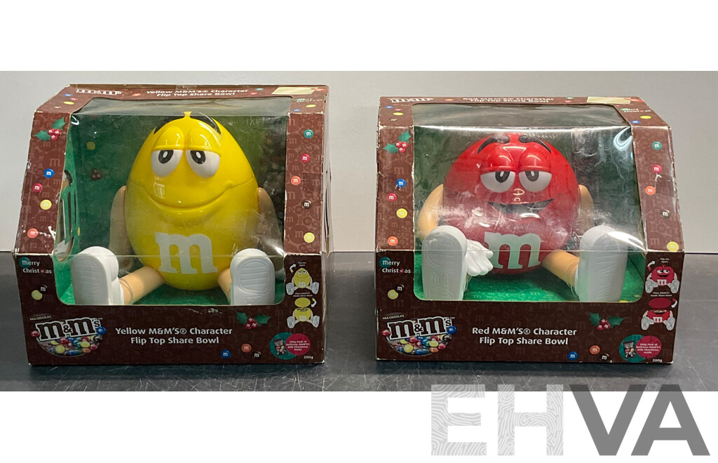 M&M's Red & Yellow Character Flip Top Share Bowls