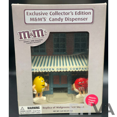 Retro 2016 75th Anniversary M&M's Dispenser Limited Edition & M&M's Collector's Edition 'Walgreen's Drug Company' Dispenser