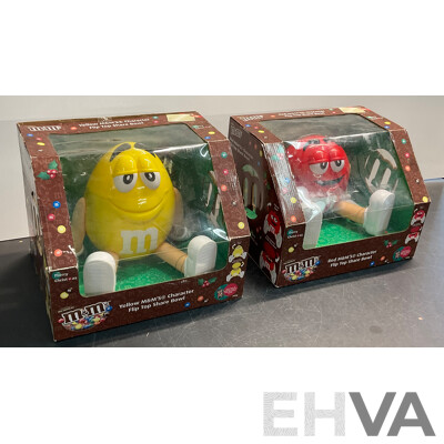 M&M's Red & Yellow Character Flip Top Share Bowls