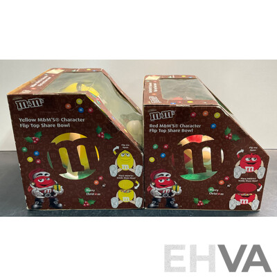 M&M's Red & Yellow Character Flip Top Share Bowls