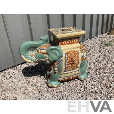 Vintage Garden Ceramic Elephant and Camel Plant Stand - Lot of 4