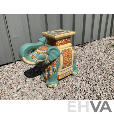 Vintage Garden Ceramic Elephant and Camel Plant Stand - Lot of 4