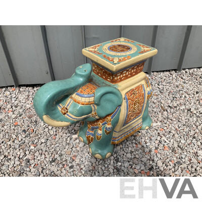Vintage Garden Ceramic Elephant and Camel Plant Stand - Lot of 4