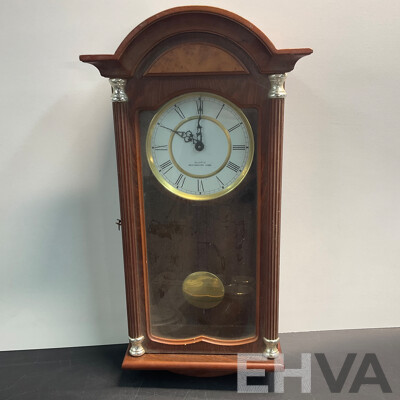 Vintage Wall Clock with 4 Barometer & 1 Thermometer