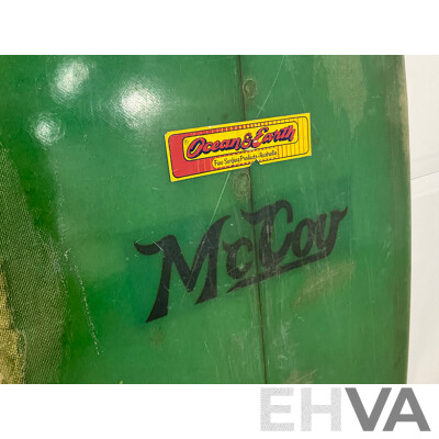 SURFBOARD EARLY 1970S SURF BOARD MCCOY SINGLE FIN SWALLOW TAIL NO FIN 7' X 19” X 2