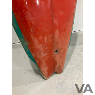 SURFBOARD EARLY 1970S SURF BOARD MCCOY SINGLE FIN SWALLOW TAIL NO FIN 7' X 19” X 2
