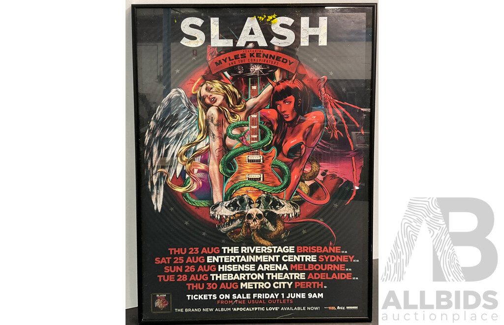 Framed SLASH 2010 Austrlia Tour Poster - Myles Kennedy