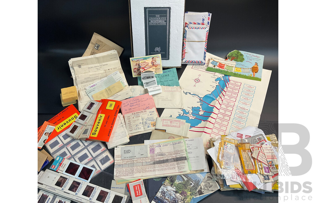 Collectable Vintage Kodak Film Slides, Used Stamps and More