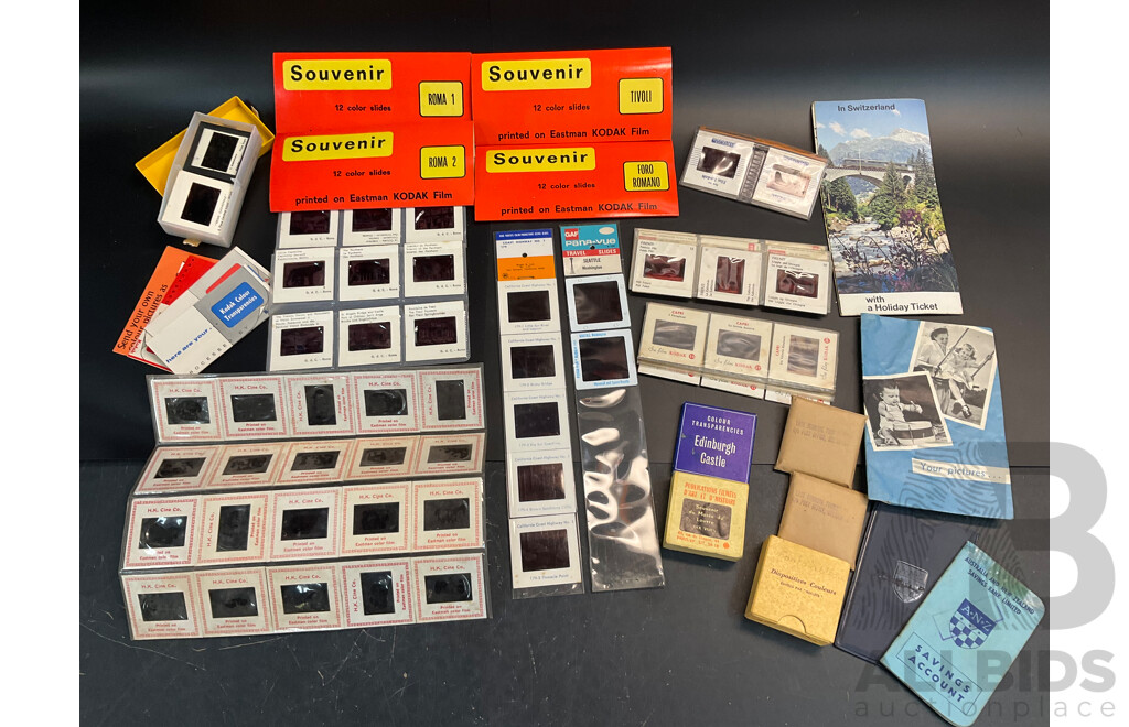 Collectable Vintage Kodak Film Slides, Used Stamps and More