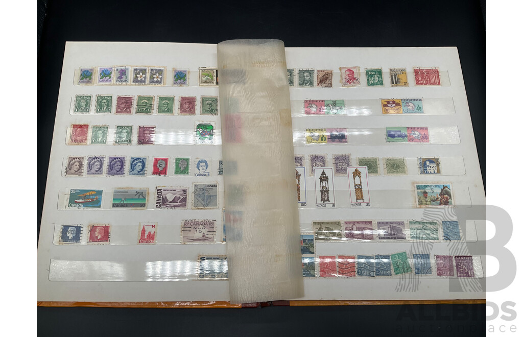 Collection of Vintage International Cancelled Stamps Including Argentina, Belgium, Canada, Czechoslovakia, Nederland and More