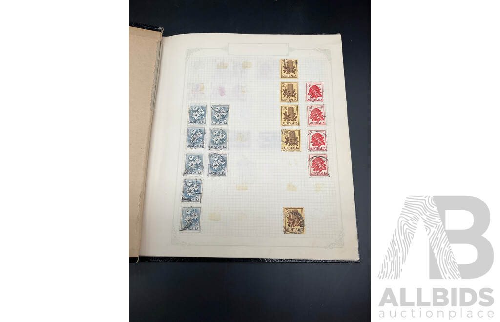 Album of Australian Mint and Cancelled Stamps - From 1960's  Including Predecimal, 1965 50th Anniversary of Anzac, 1964 50th Anniversary of First Airmail Service and More